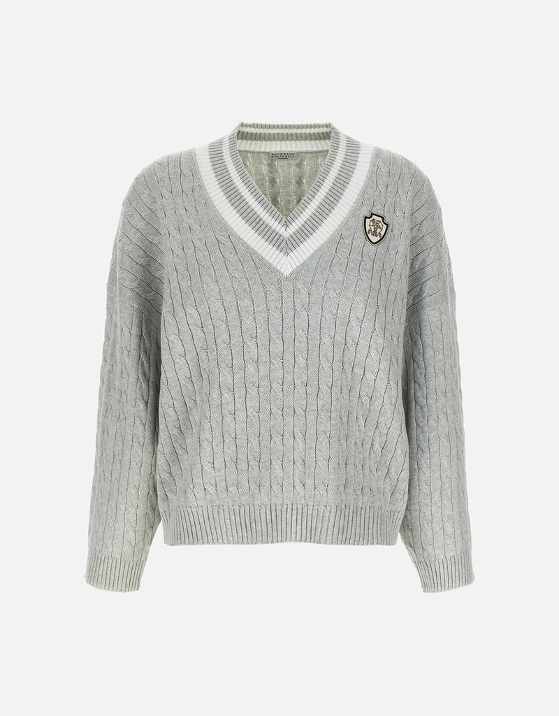 さんちゃん ブルネロクチネリ ケーブルニット Brunello Cucinelli コットンケーブルニットセーター (すべての新品