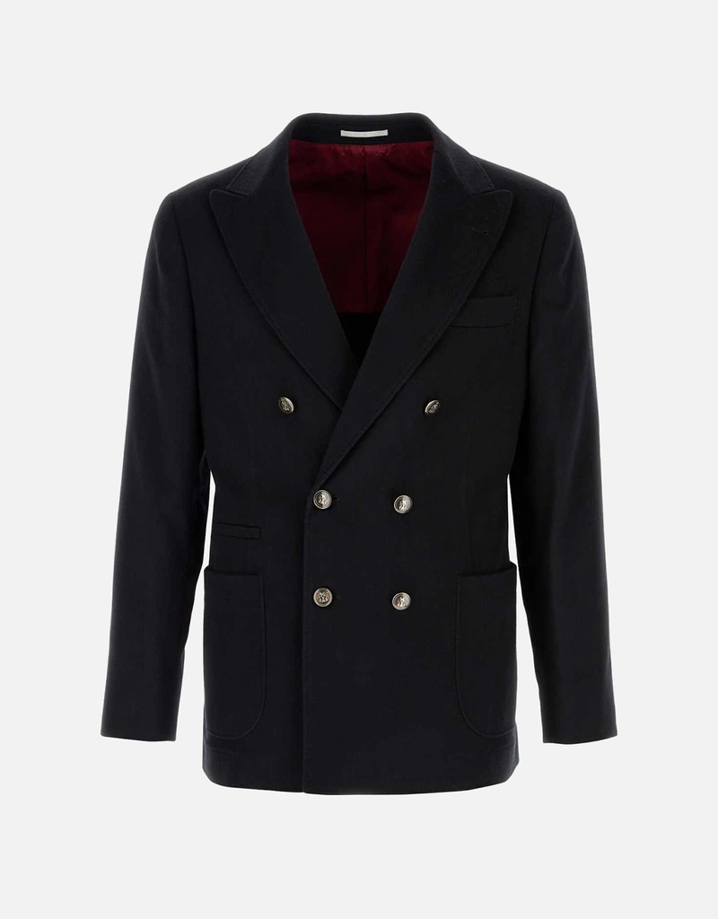 Brunello Cucinelli メンズ ウール カシミヤ混紡 ピークドラペル