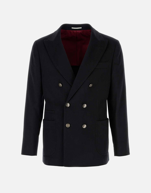 Brunello Cucinelli メンズ ウール カシミヤ混紡 ピークドラペル