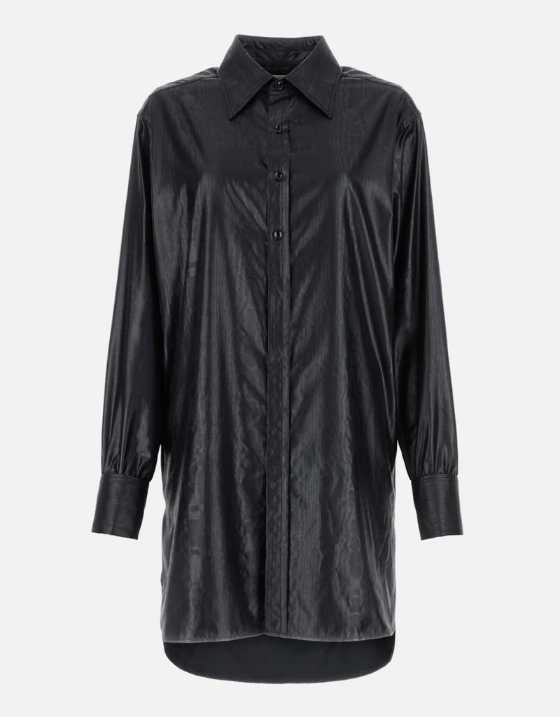 Maison Margiela オーバーサイズシャツ　XXS ブラック Maison Margiela ブラックファブリックオーバーサイズシャツ () IFCHIC.COM