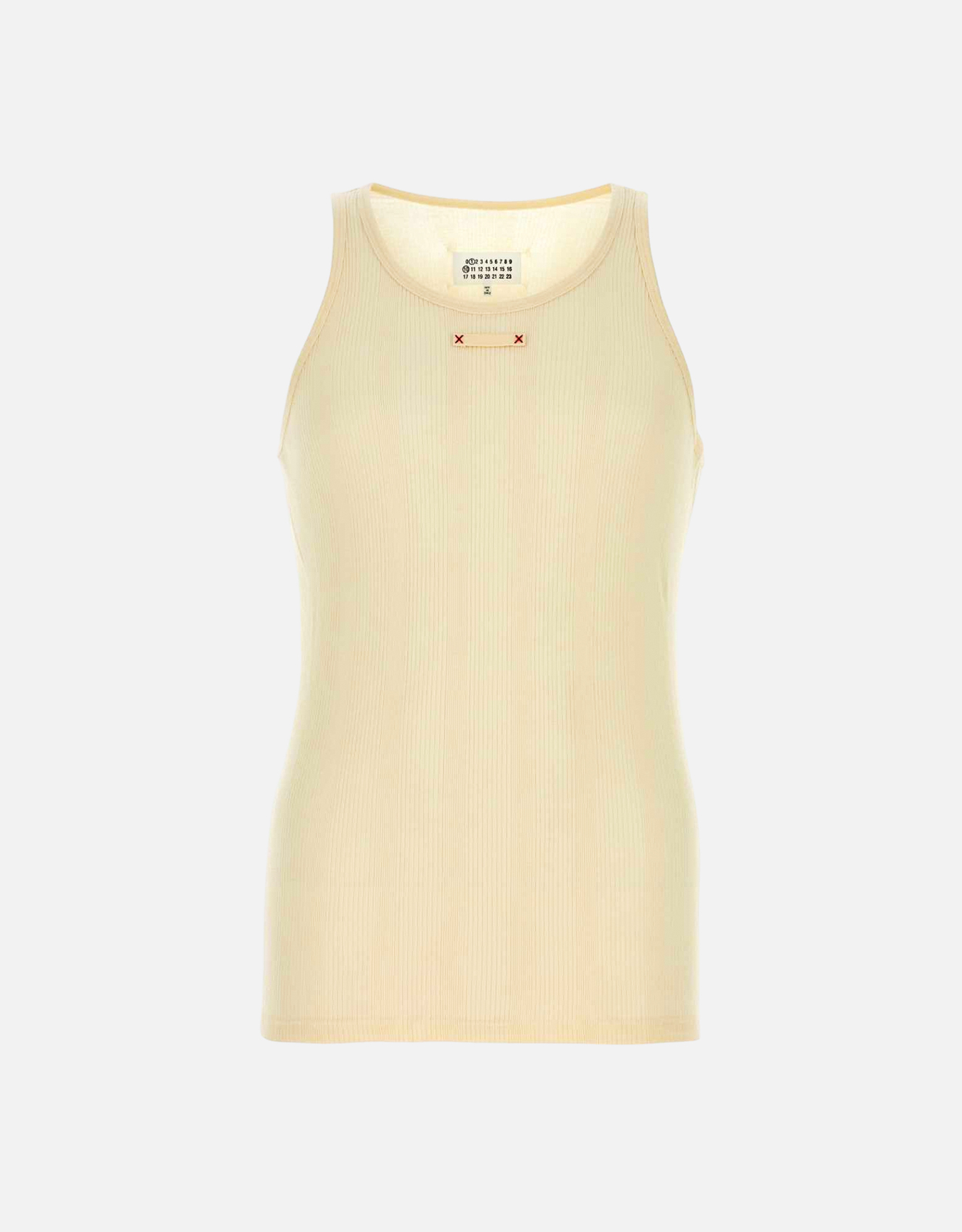Maison Margiela メンズアイボリーコットンブレンドタンクトップ