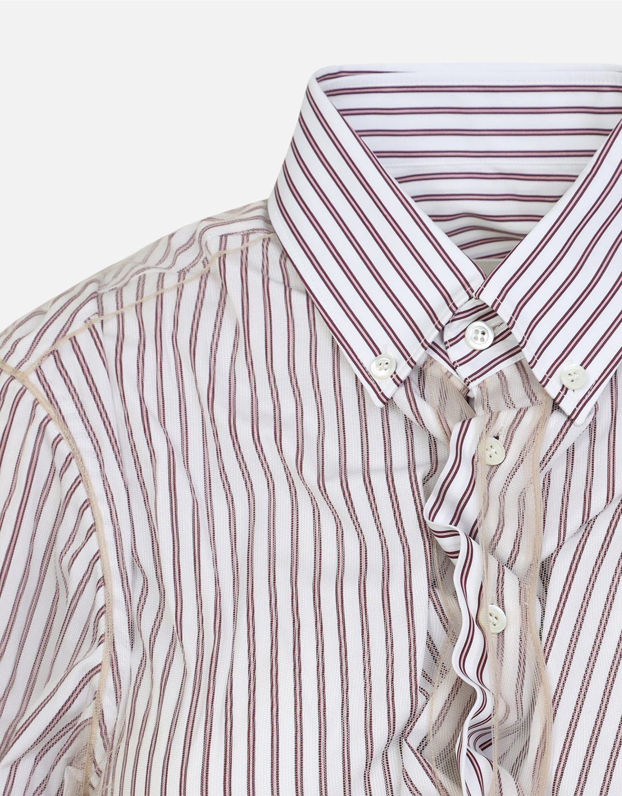 Maison Margiela レイヤードチュールコットンシャツ (すべての新品