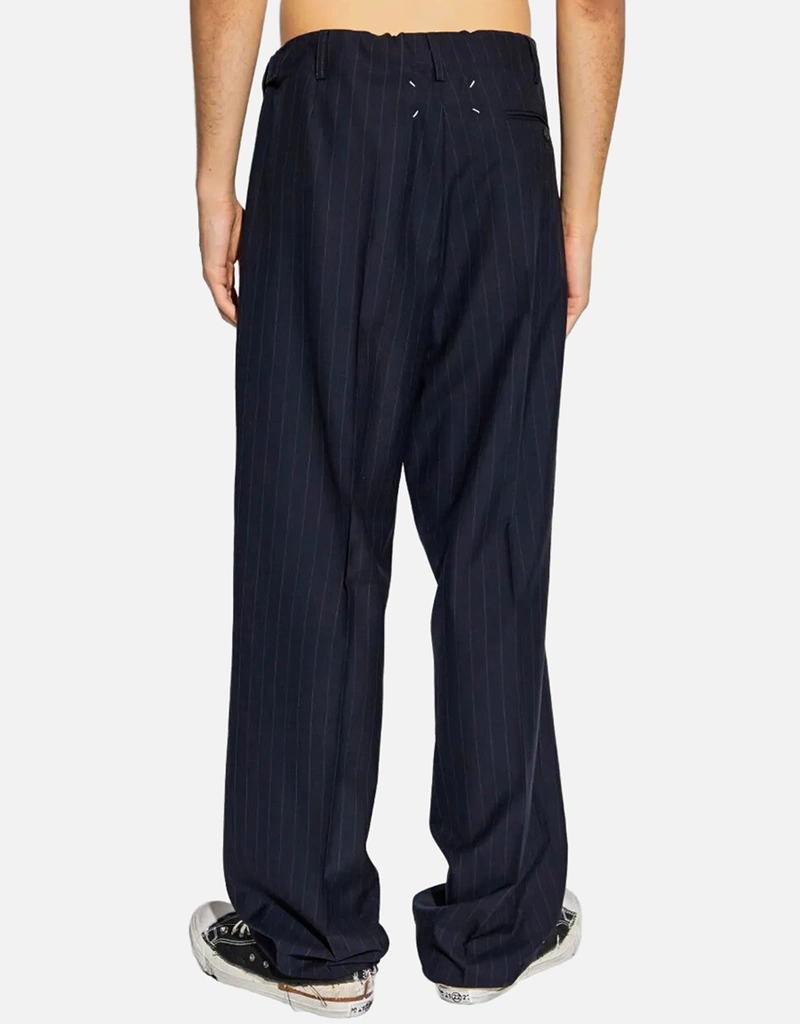 Maison Margiela メンズ ピンストライプ ウール ドローストリング