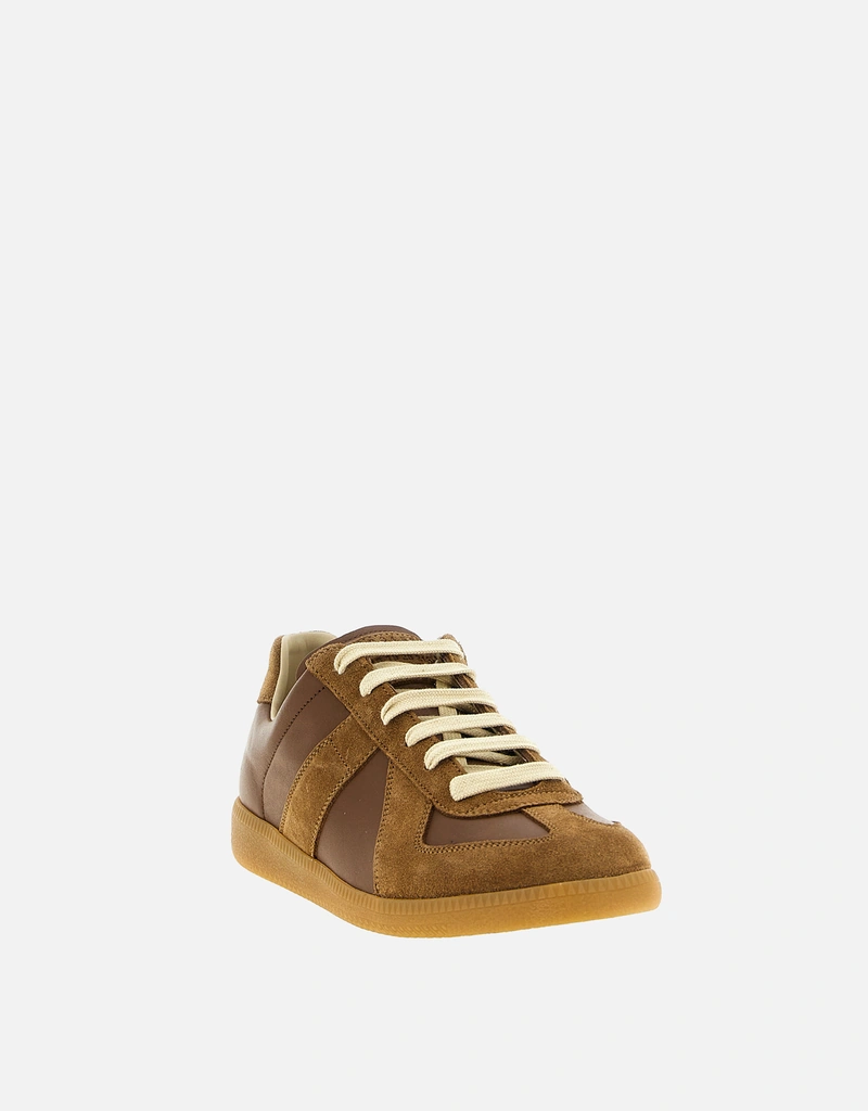 Maison Margiela Men's Replica Calfskin Leather Lace-Up Sneakers