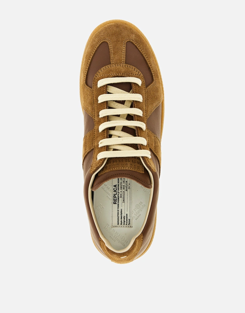 Maison Margiela Men's Replica Calfskin Leather Lace-Up Sneakers