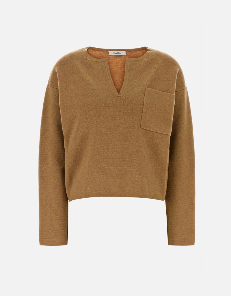 Max Mara ウールカシミヤVネックショートカットセーター (すべての新品