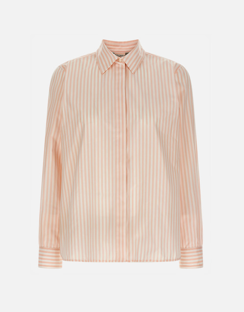 マックスマーラ　コットンポプリンシャツ Max Mara 'MxmMaccenni' ストライプコットンポプリンシャツ (すべての