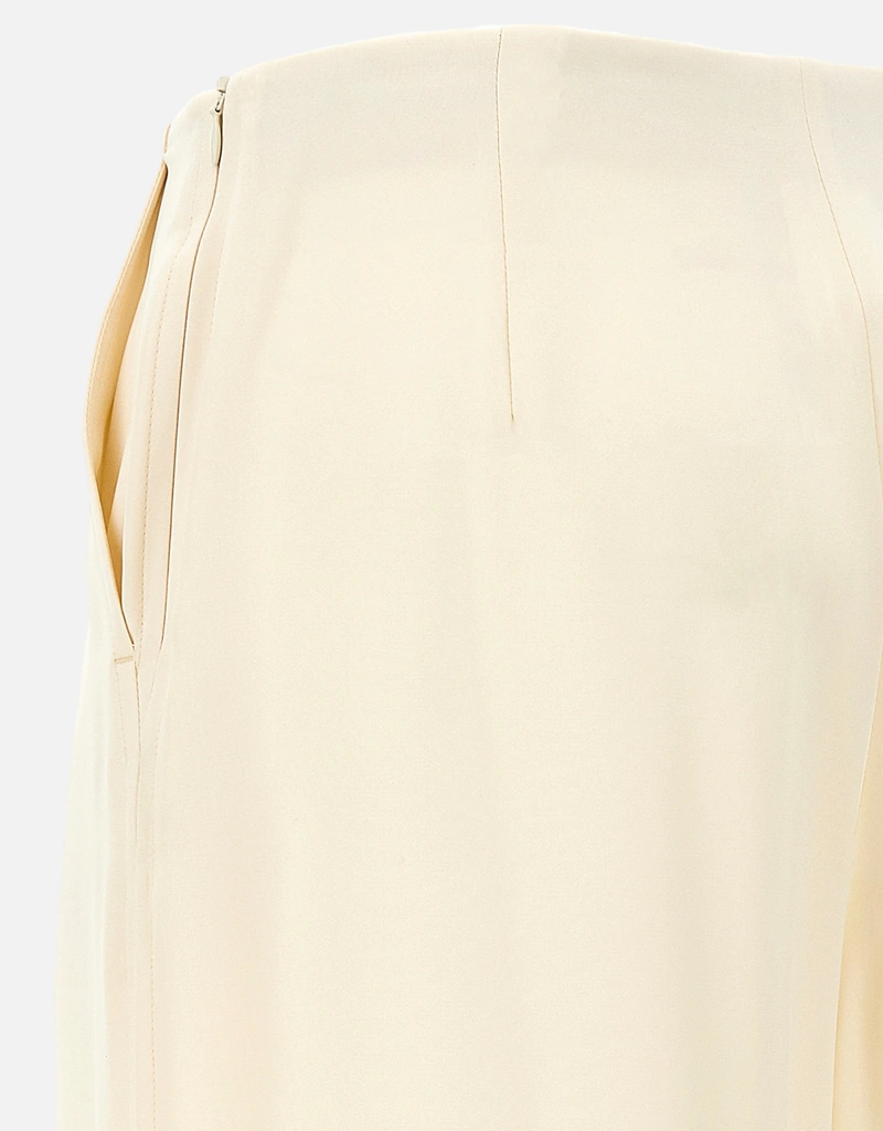 Max Mara シルクワイドストレートレッグプリーツパンツ (すべての新品