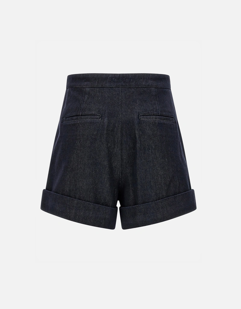 Max Mara Mxmcalca コットン ハイウエスト デニム風 ショーツ (すべて