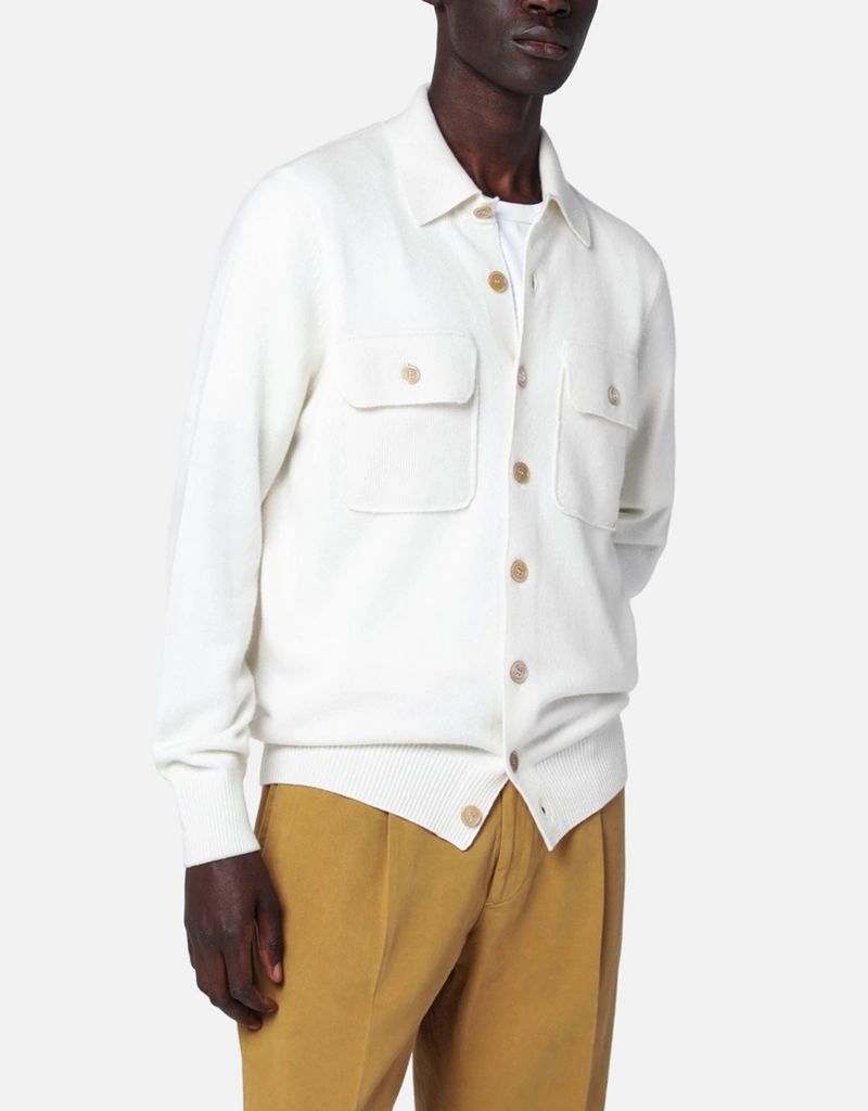 Brunello Cucinelli メンズカシミヤシャツスタイルカーディガン