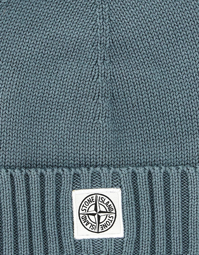 Stone Island Kids キッズ ソフトコットン ロゴパッチビーニー