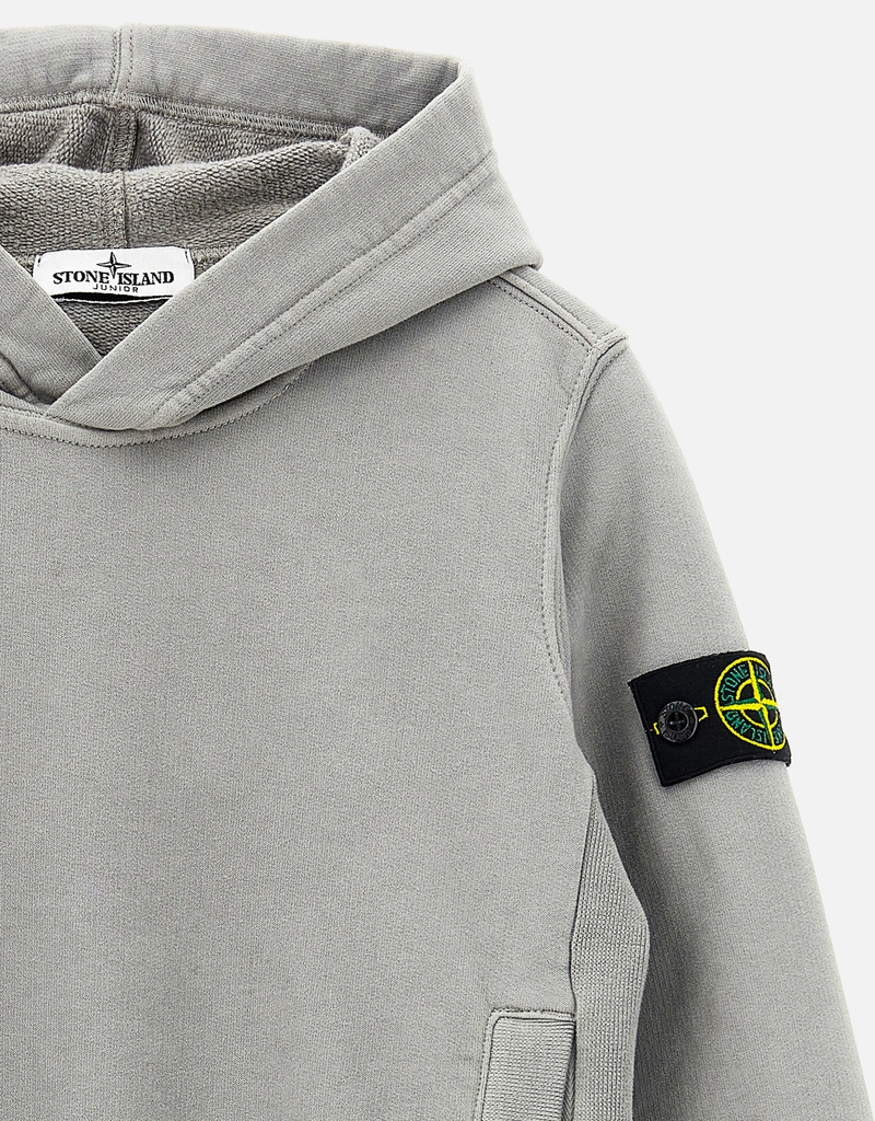 Stone Island Kids キッズ ロゴバッジ コットン フーディー Stone Island Kids キッズ ロゴバッジ コットン フーディー