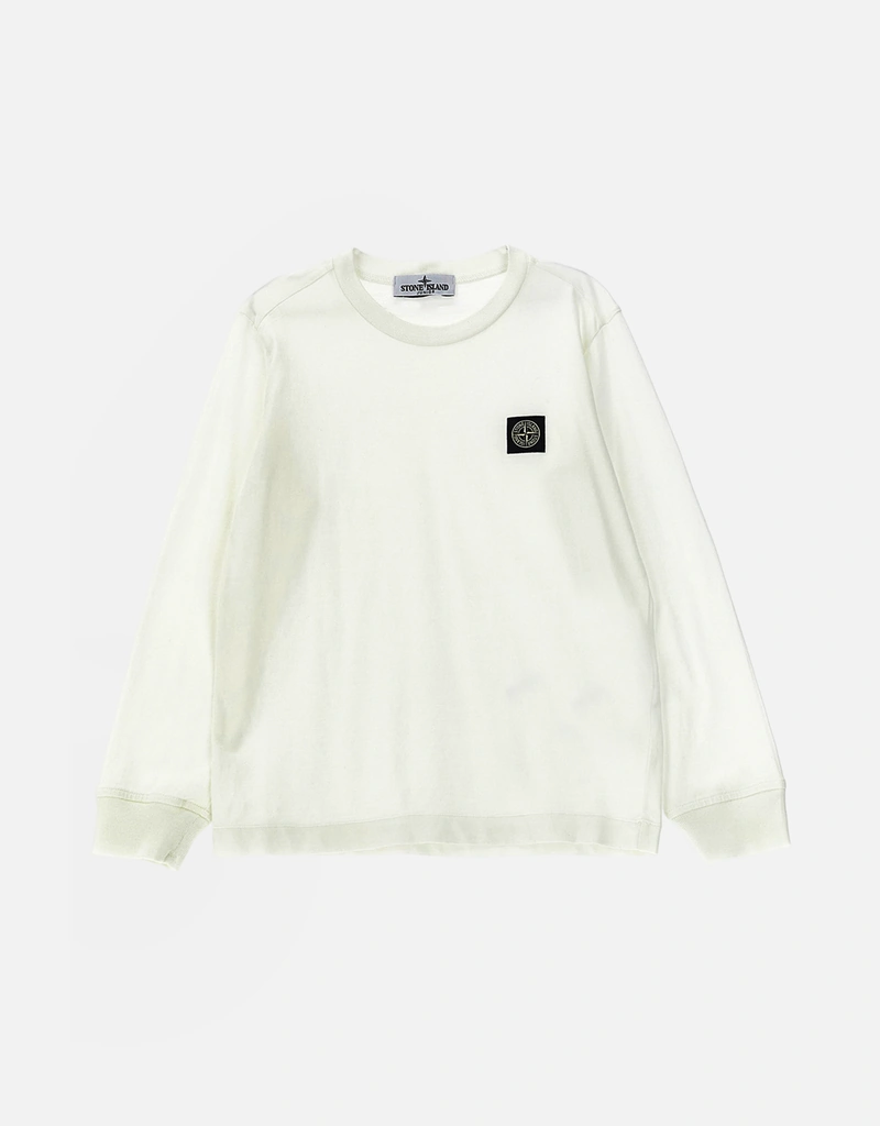 【STONE 】ロングスリーブTシャツ ホワイト Stone Island Kids キッズライトコットンジャージーロングスリーブT
