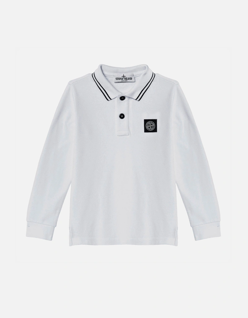 Stone Island Kids キッズ ホワイト コットン ポロシャツ (男の子（4