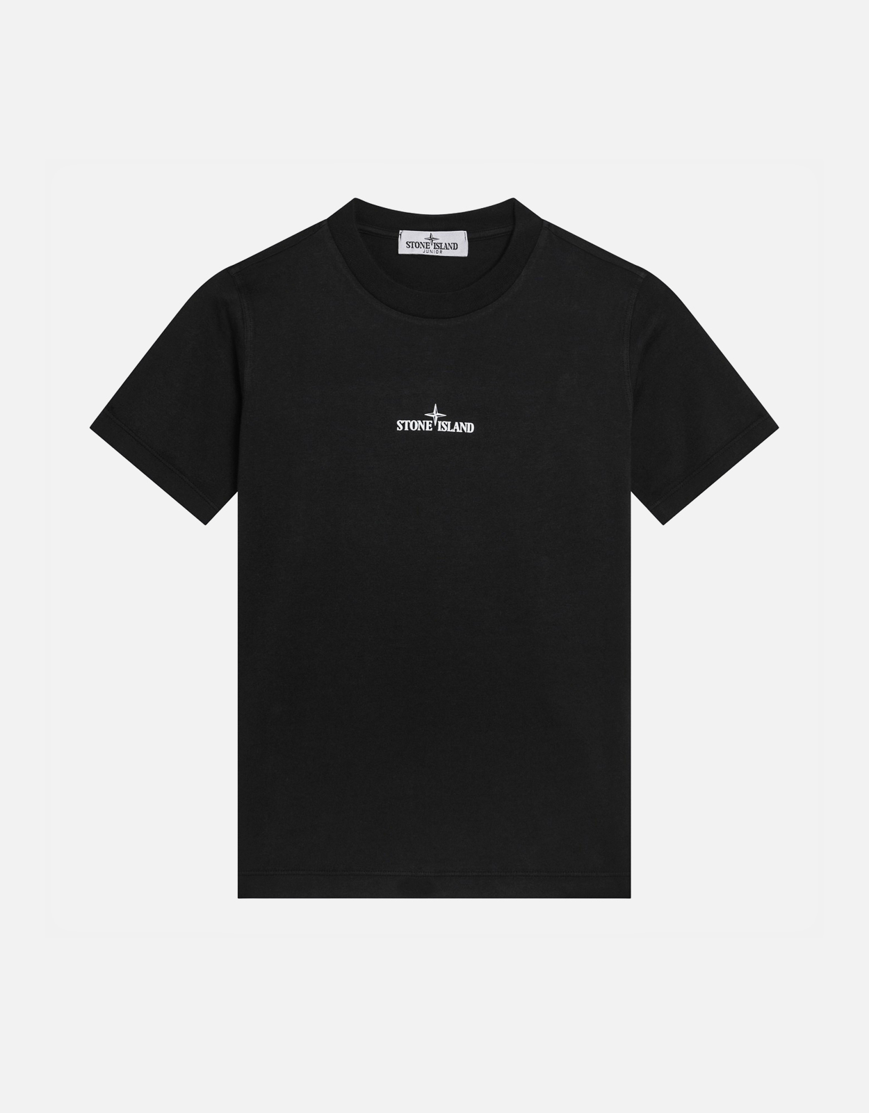Stone Island Kids キッズ ブラック コットン Tシャツ ロゴプリント