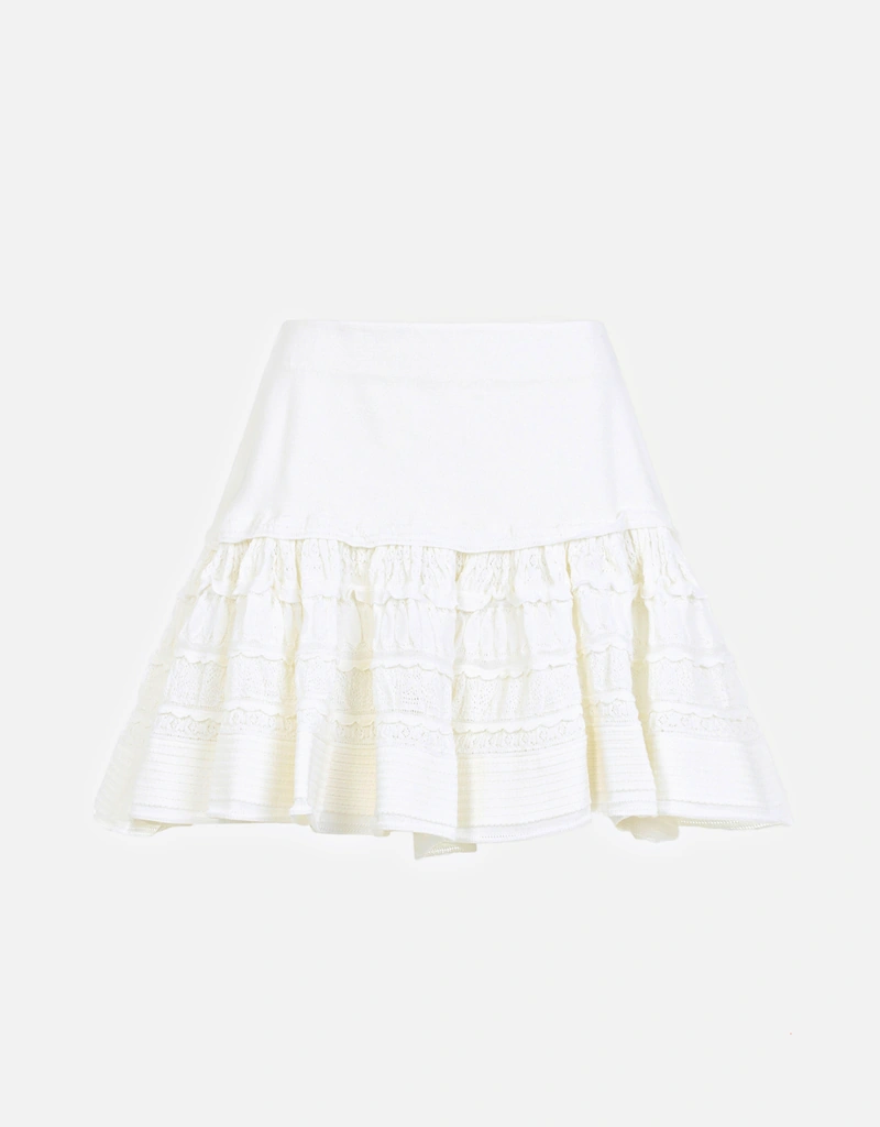ALAÏA ウールクリノリンラッフルミニスカート (すべての新品) IFCHIC.COM
