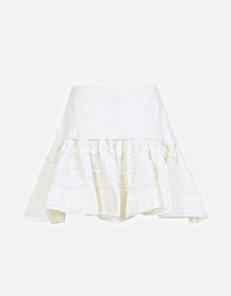 ALAÏA ウールクリノリンラッフルミニスカート (すべての新品) IFCHIC.COM