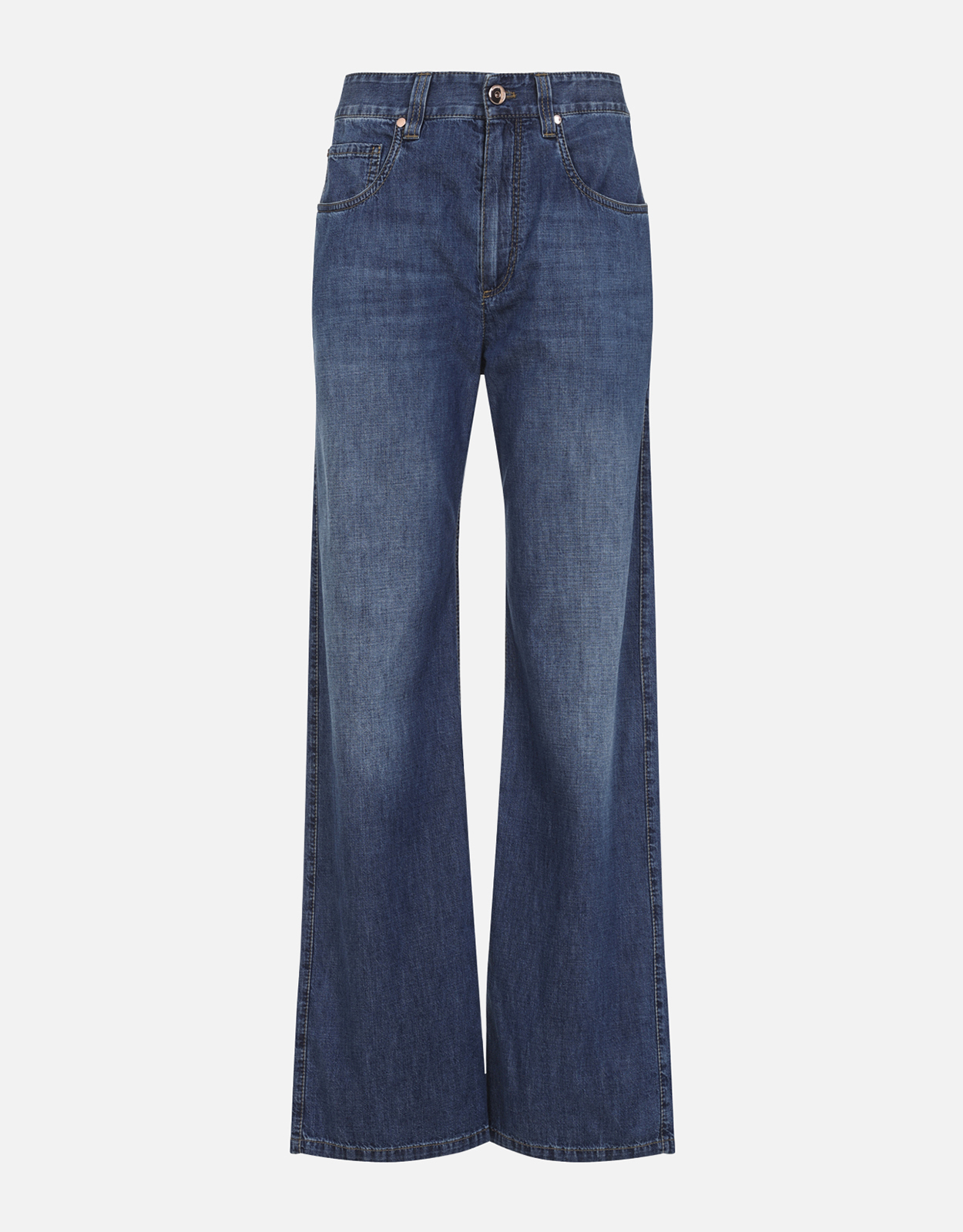 【BRUNELLO CUCINELLI】イタリア デニムワイドパンツ モニーレ Brunello Cucinelli ワイドレッグコットンジーンズ (デニム単品