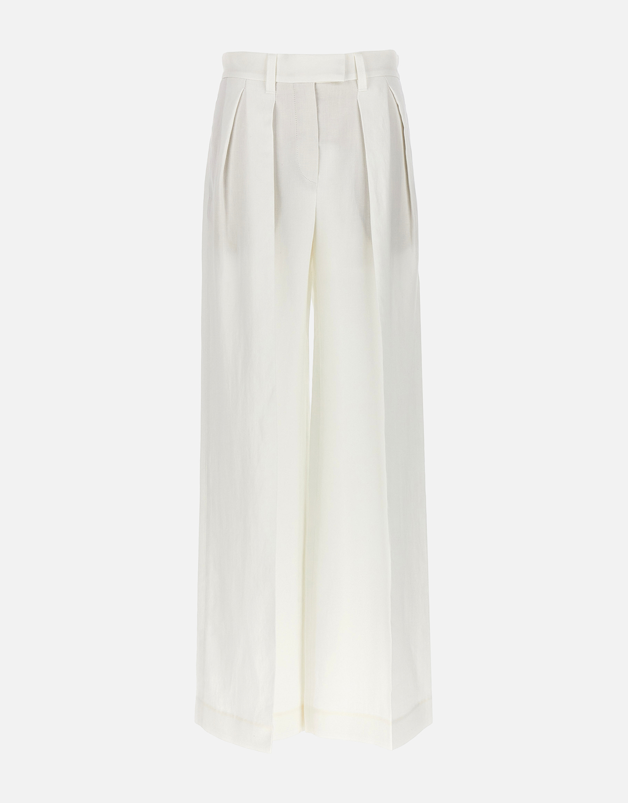 Brunello Cucinelli Sartorial Wide Viscose Linen Trousers – IT 38