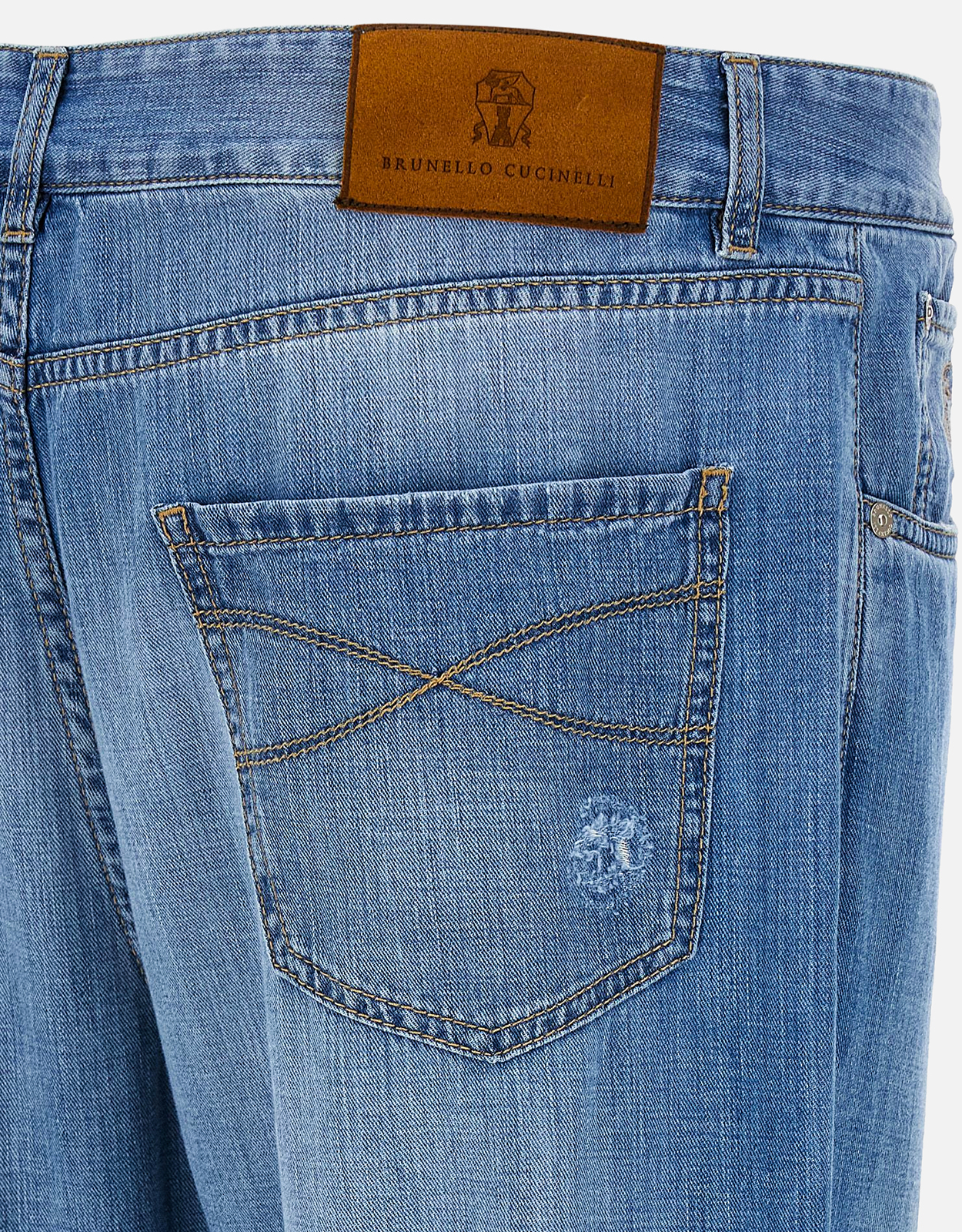 Brunello Cucinelli メンズデニムレジャーフィットリップドパンツ