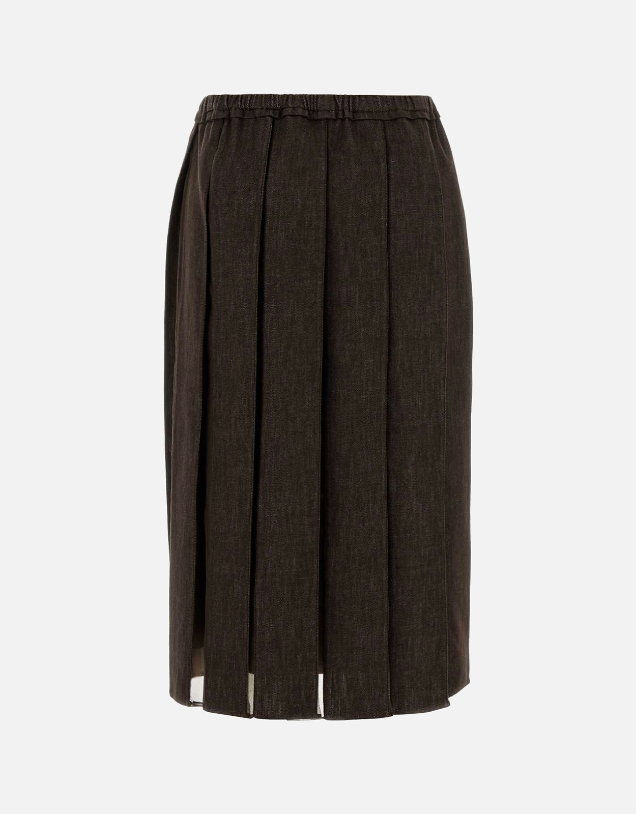 美品✨BRUNELLO CUCINELLI 切り替え スカート シルク　モカ　M Brunello Cucinelli ブラウンデニムとシルクスカート (すべての新品