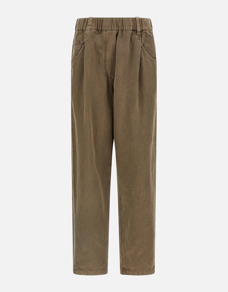 Brunello Cucinelli コットンリネンストレートパンツ (すべての新品