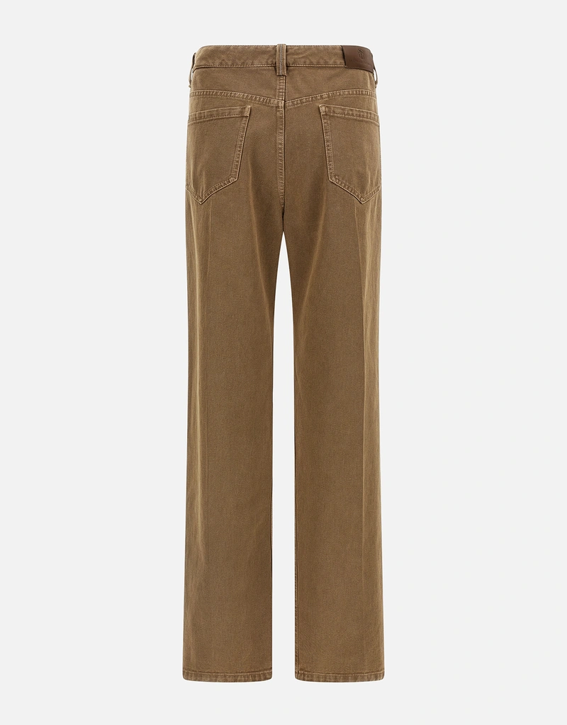 Brunello Cucinelli デニムミディアムウエストストレートレッグパンツ