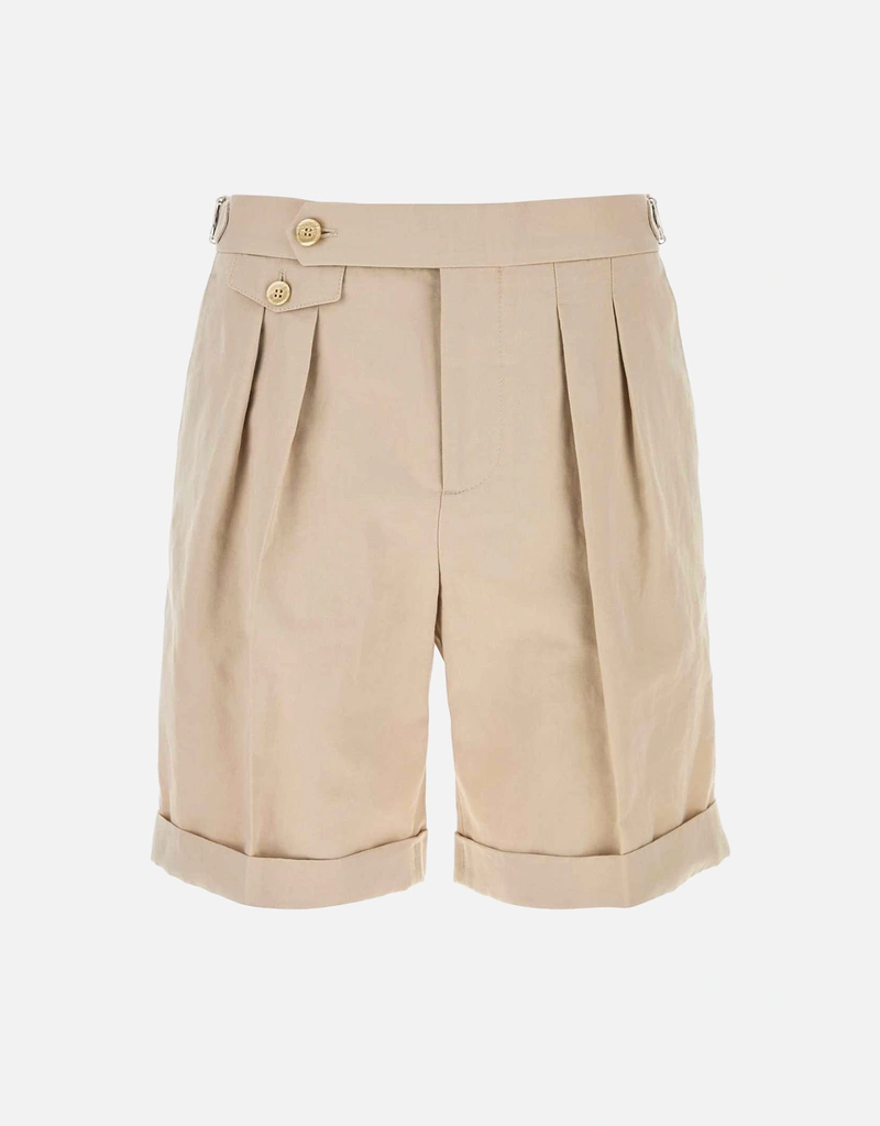 Brunello Cucinelli メンズサンドコットンリネン混紡バミューダ