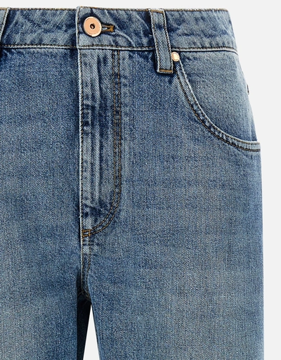 ブルネロクチネリ （I42） ボーイフレンド　ローライズデニムパンツ　ジーンズ BRUNELLO CUCINELLI ブルネロクチネリ グレー LEISURE FIT デニム