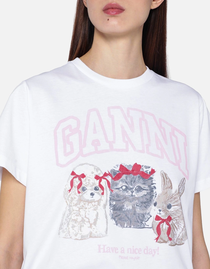 GANNI ロゴTシャツ GANNI ロゴ Tシャツ | ホワイト | FARFETCH JP