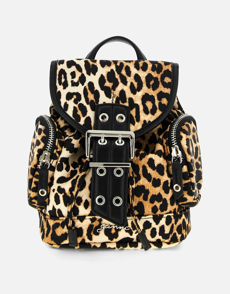 Ganni バックリーレオパードナイロンバックパック () IFCHIC.COM