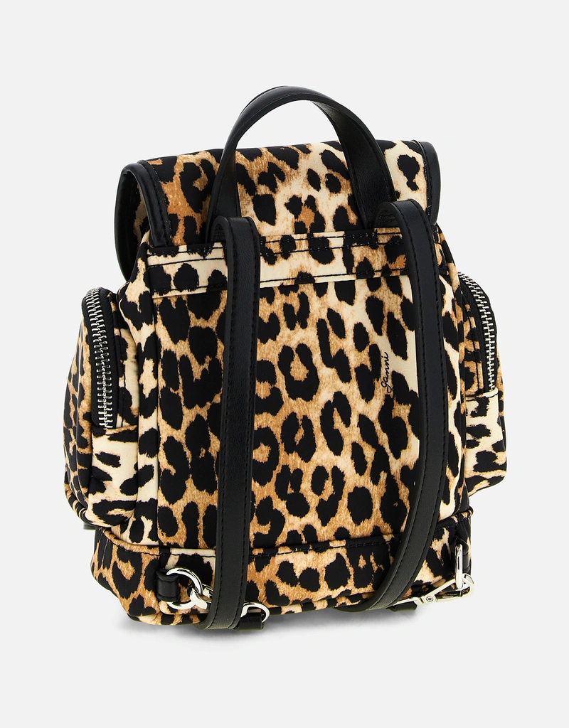 Ganni バックリーレオパードナイロンバックパック () IFCHIC.COM