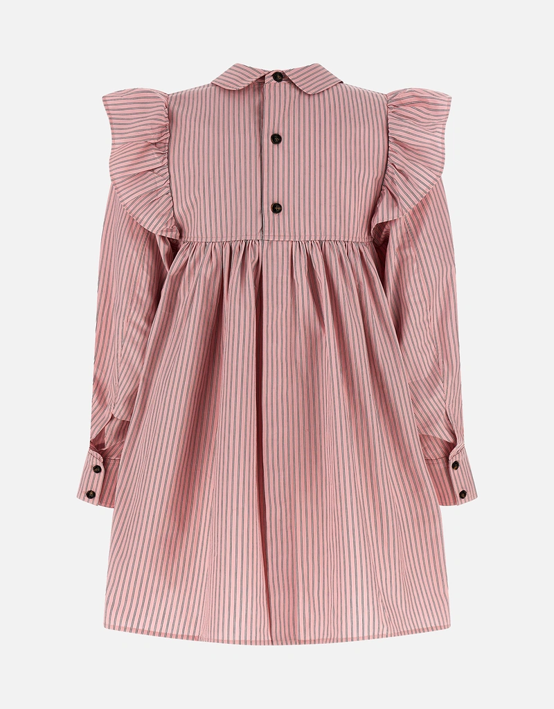 Ganni ストライプ オックスフォードコットン ミニドレス (すべての新品