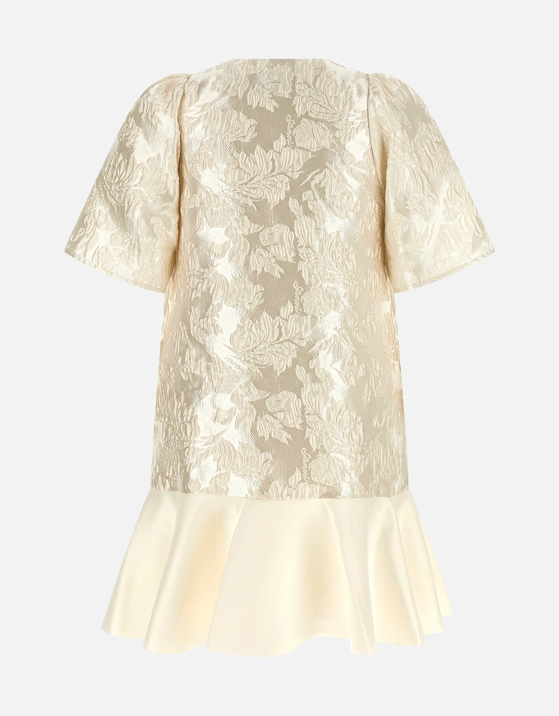 slim fit dress slacks Jacquard Metallic Pattern Cuff Bodice Gown – Terijon.com