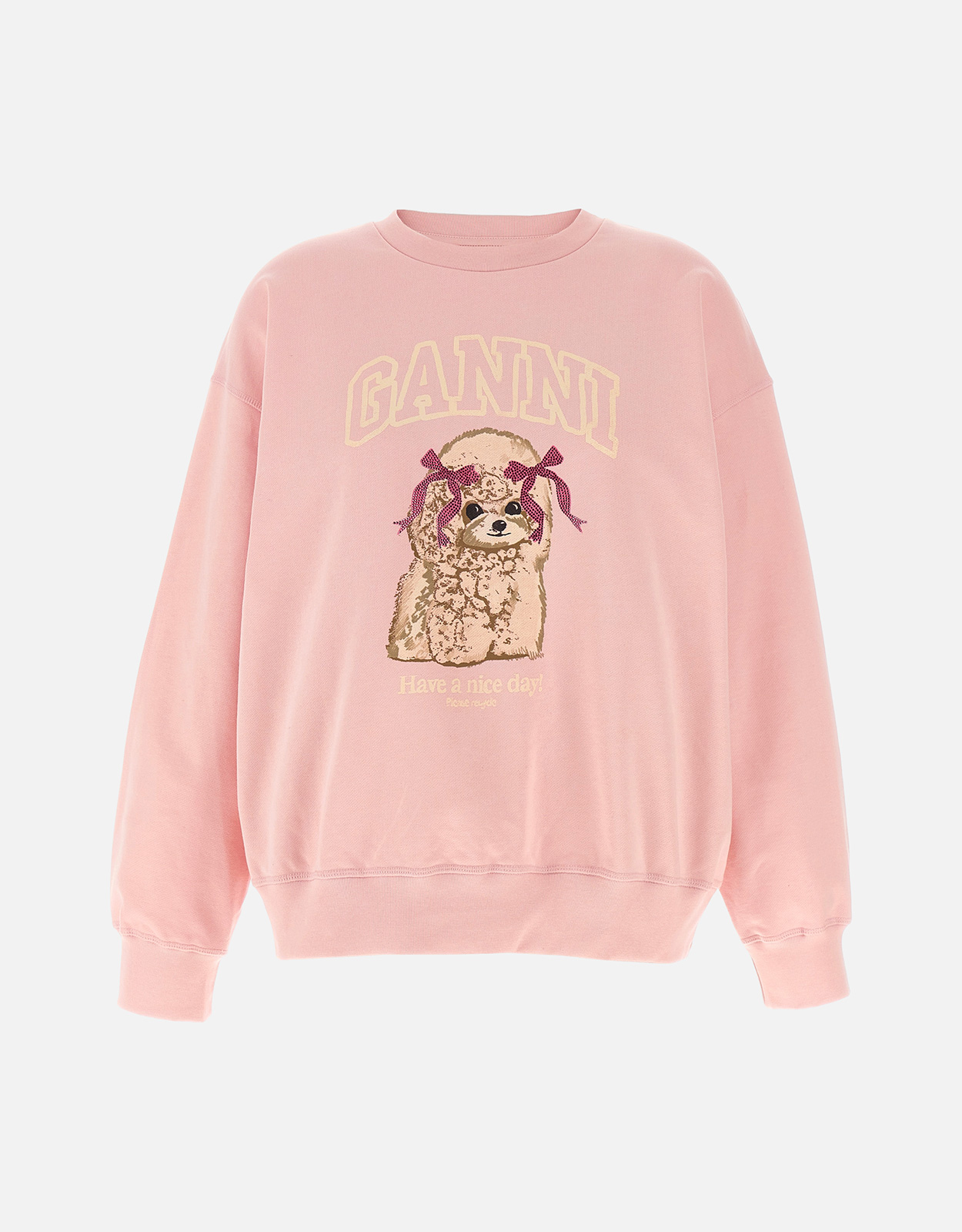 Ganni Front Print Cotton Sweatshirt (All New In) IFCHIC.COM