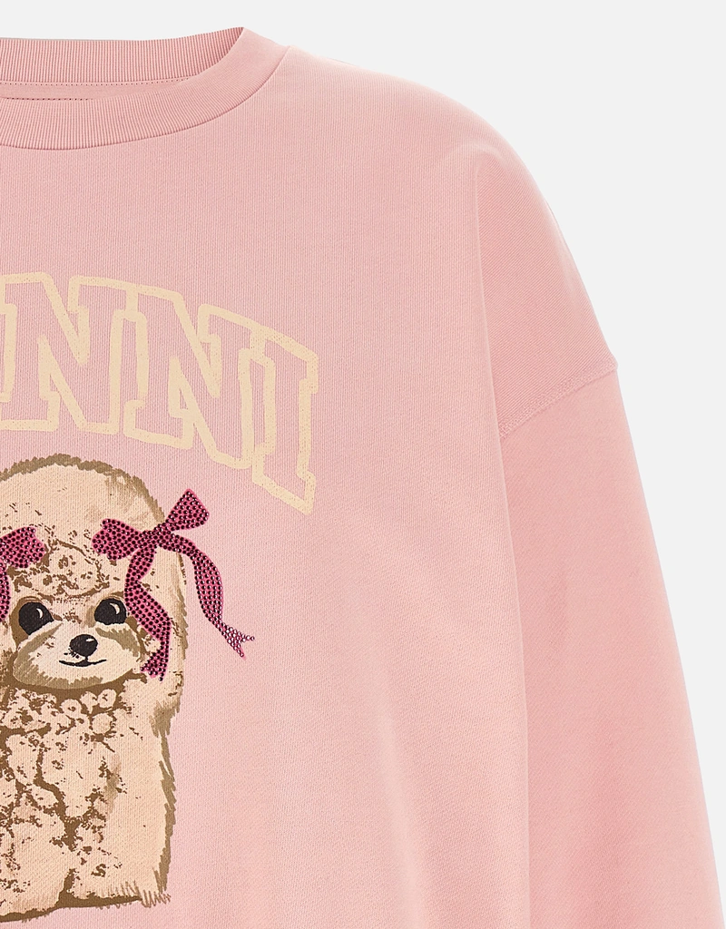 Ganni Front Print Cotton Sweatshirt (All New In) IFCHIC.COM