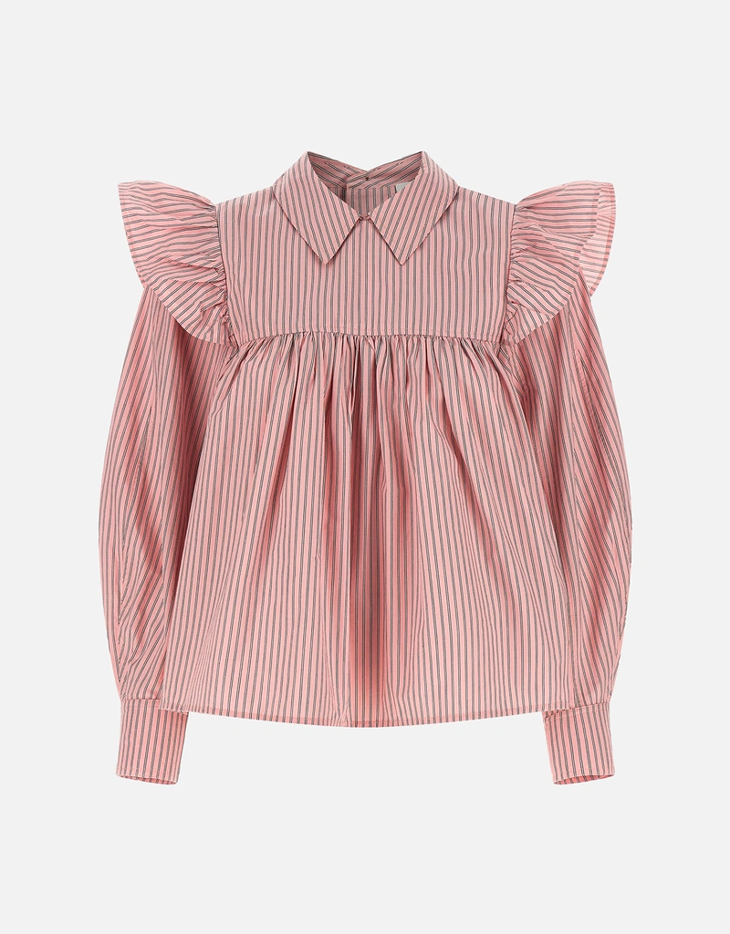 GANNI ストライプ フリルブラウス M GANNI ストライプ フリルブラウス M