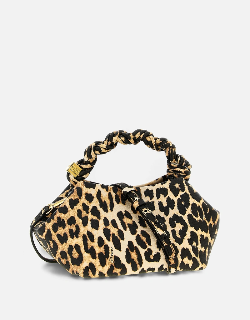 Ganni ボウ小型レオパード型押しショルダーバッグ () IFCHIC.COM