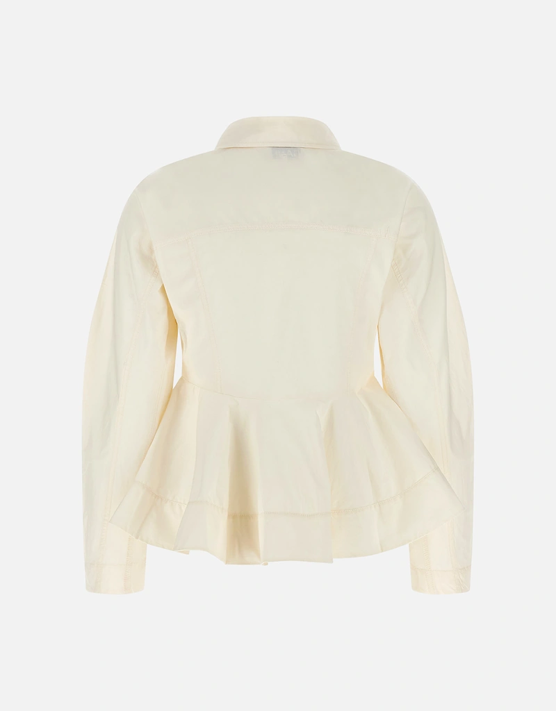 Ganni アイボリーペプラムシャツ (すべての新品) IFCHIC.COM