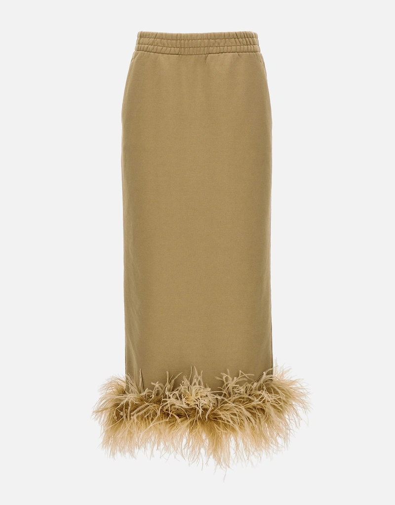 pradaのファースカート Prada フェザー ミディ コットンスカート (すべての新品) IFCHIC.COM