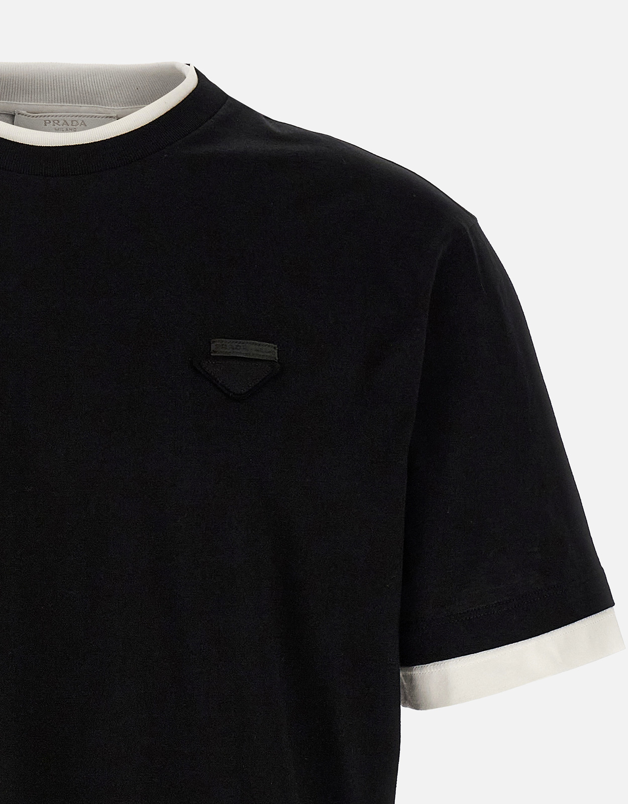 Prada Men's Multilayer Cotton Crewneck Short Sleeve T-shirt (All