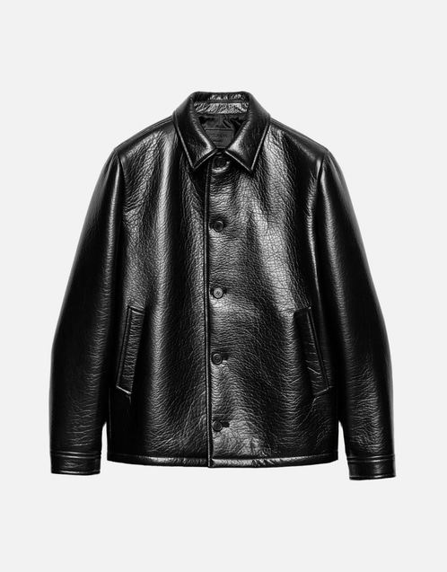 Prada メンズ ナッパレザー レギュラーフィット カバンジャケット