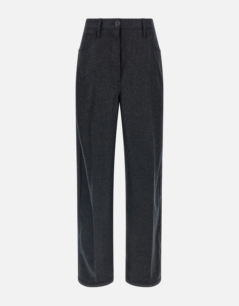 Prada ヴァージンウールフランネルワイドレッグパンツ (すべての新品