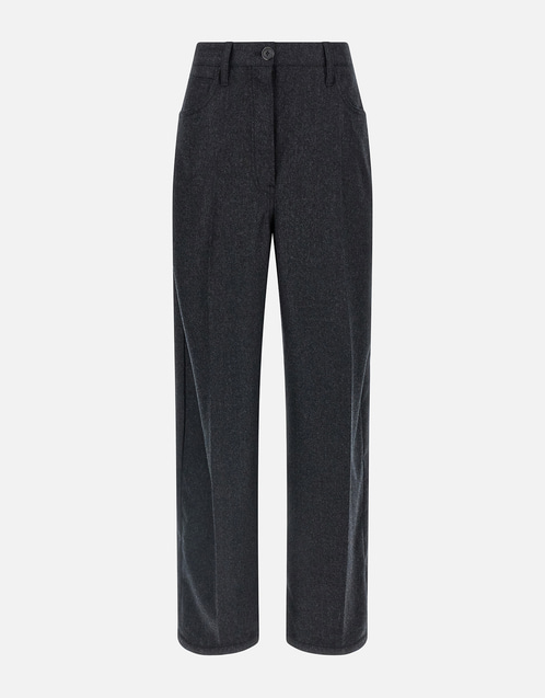 Prada ヴァージンウールフランネルワイドレッグパンツ (すべての新品