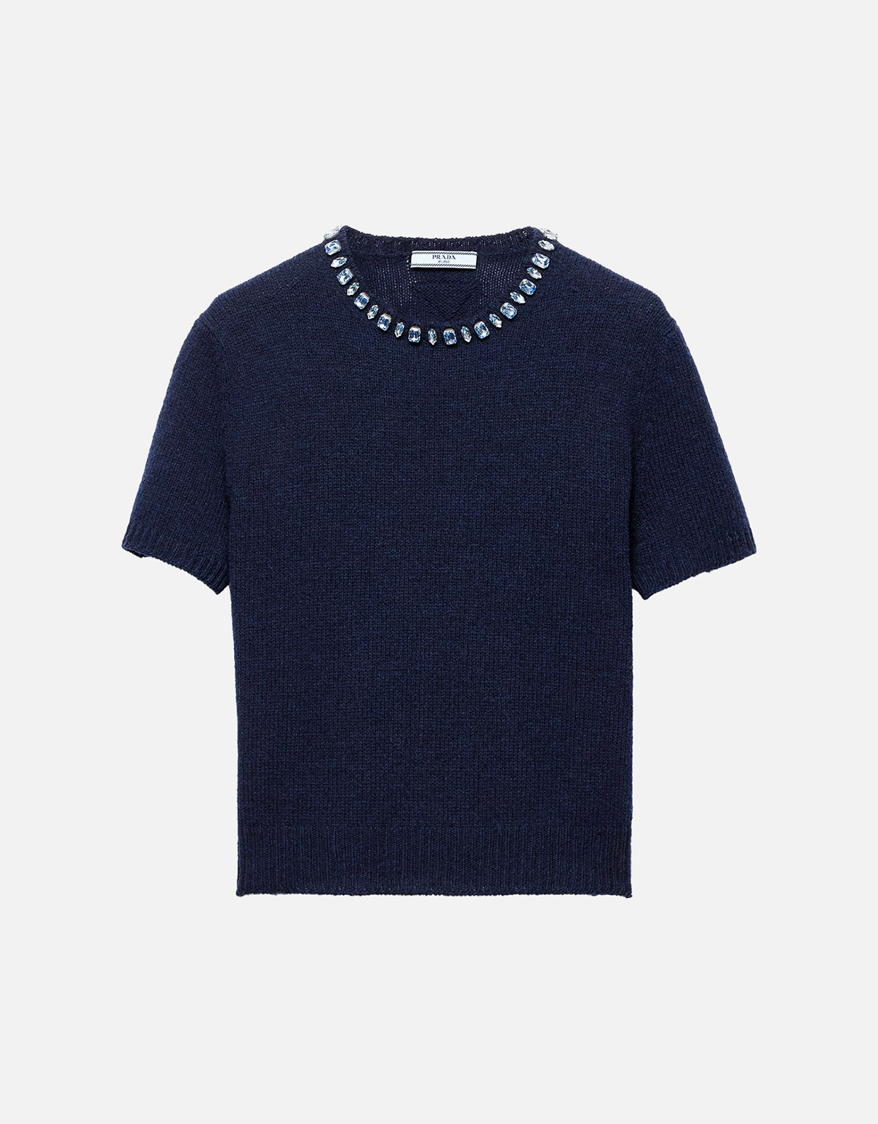 Prada ウールとカシミヤのビジューディテールクルーネックセーター