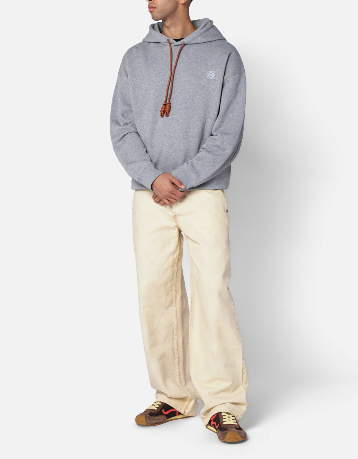 Loewe メンズコットンレザー フラメンコドローストリング リラックス