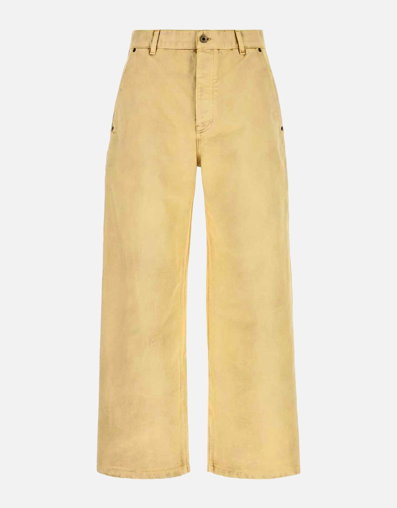 Loewe メンズコットンリラックスフィットストレートレッグパンツ