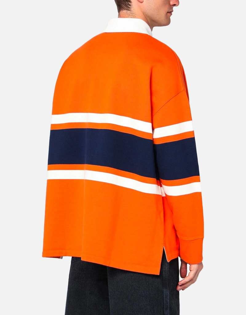 Loewe メンズ長袖コットンストライプポロシャツ (アパレル,シャツ