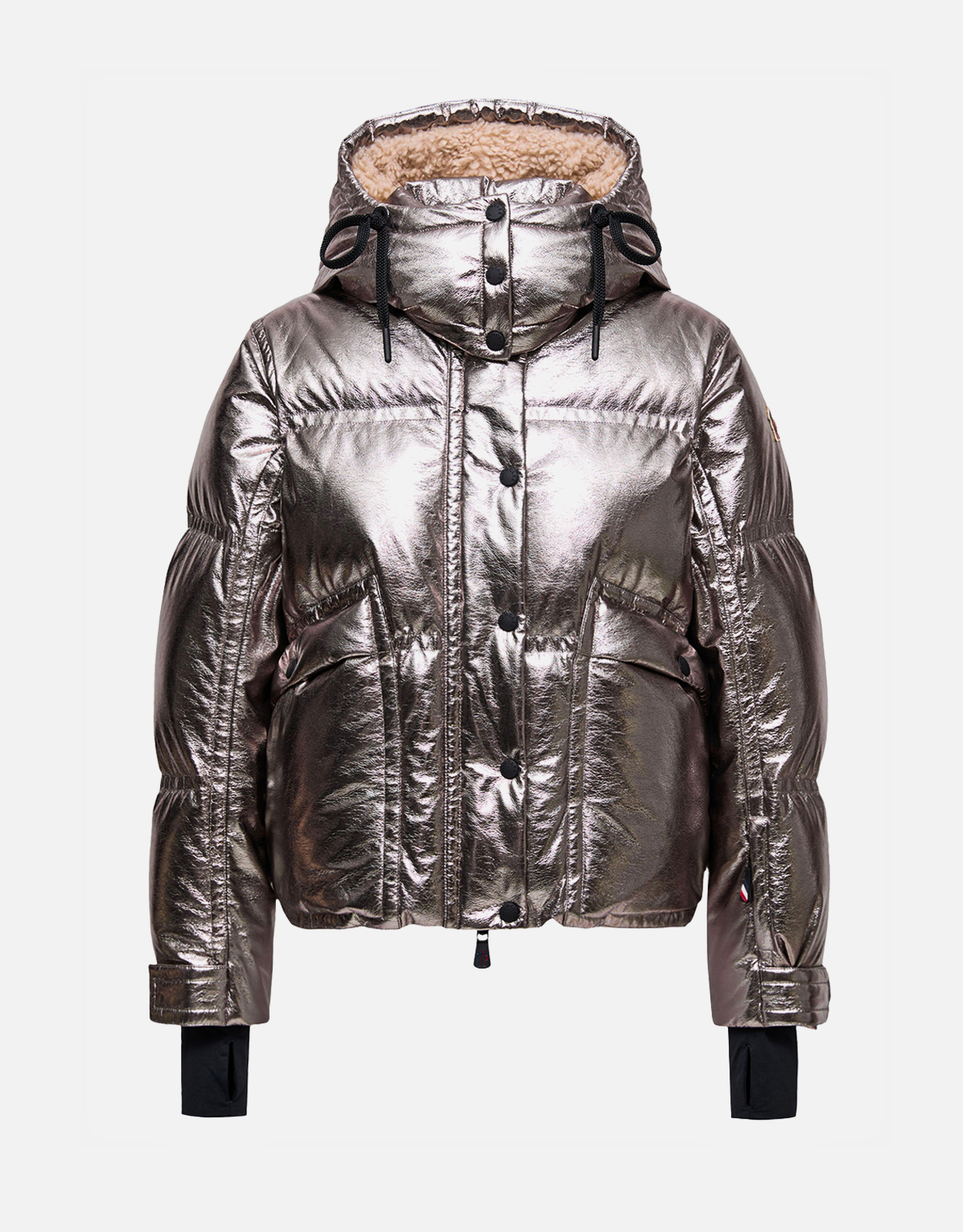 Moncler Calaque メタリックフーディダウンスキージャケット (すべての