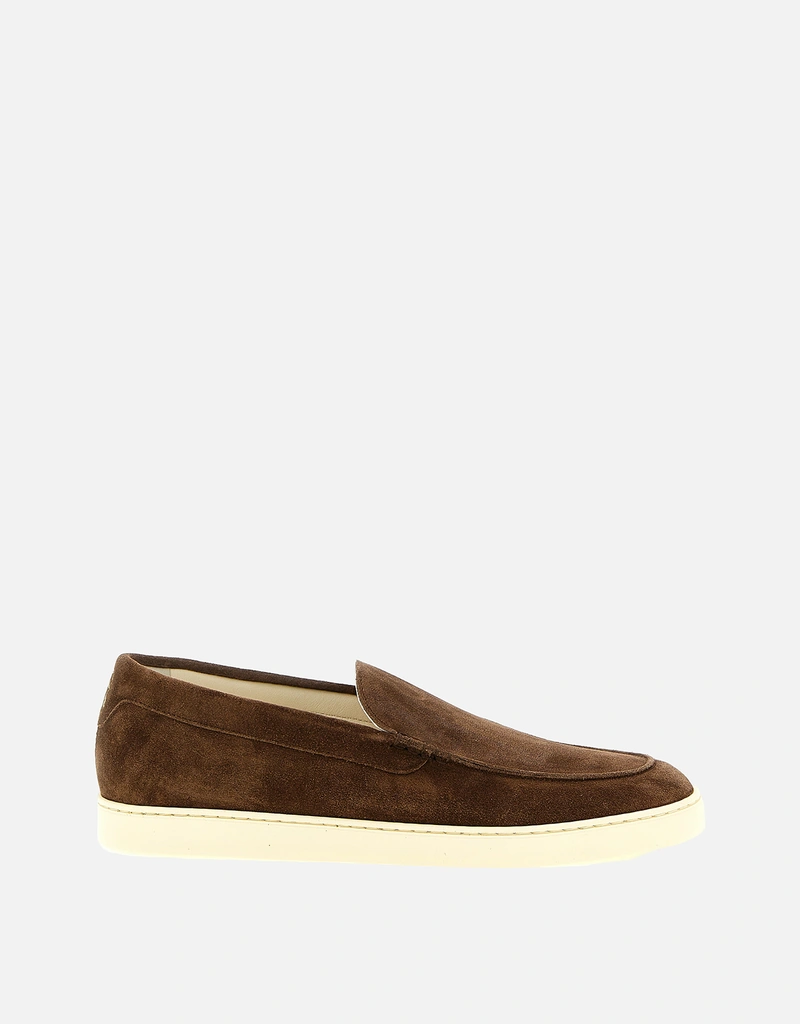 Brunello Cucinelli メンズ カーフレザー スエード シェブロン